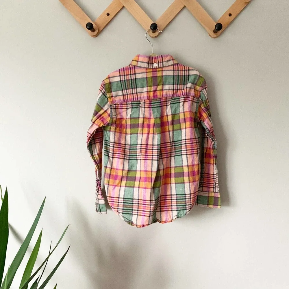 PEEK Plaid Button Down Shirt | S (4-5) - Picture 3 of 4